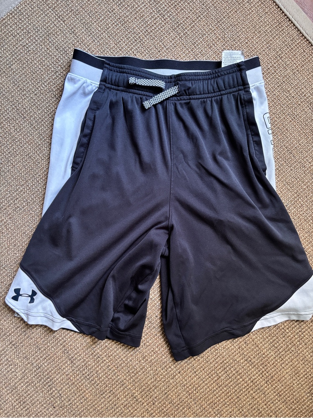 Under Armour Youth XL Black with White Athletic Shorts